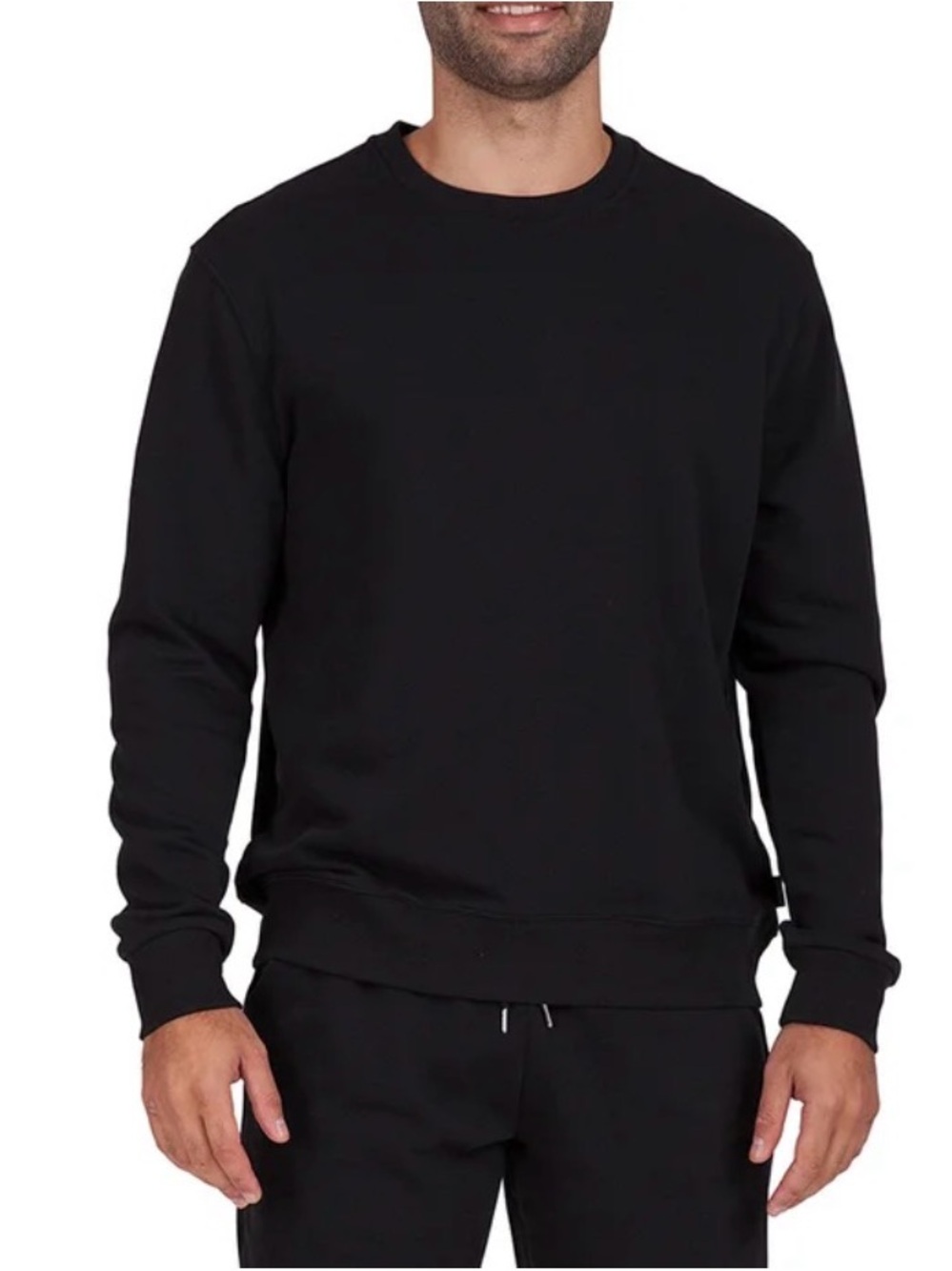 Men's lazy pants Classic Black Crewneck Sweater